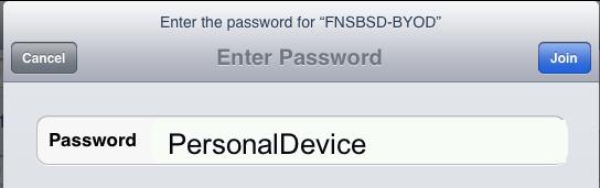 Click on the Wi-Fi icon on the menu bar (mac) or task bar (PC). Click on the FNSBSD-BYOD Network.