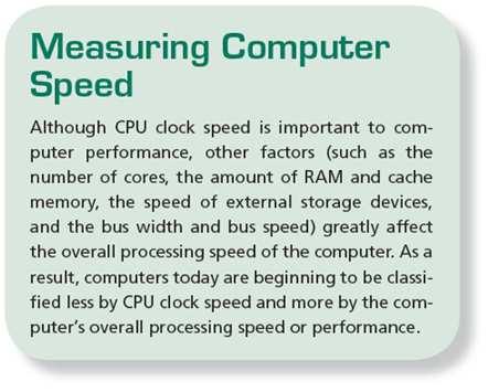 CMPTR Chapter 2: Computer Hardware 9 The CPU The CPU clock speedmeasures of the number of instructions that can be