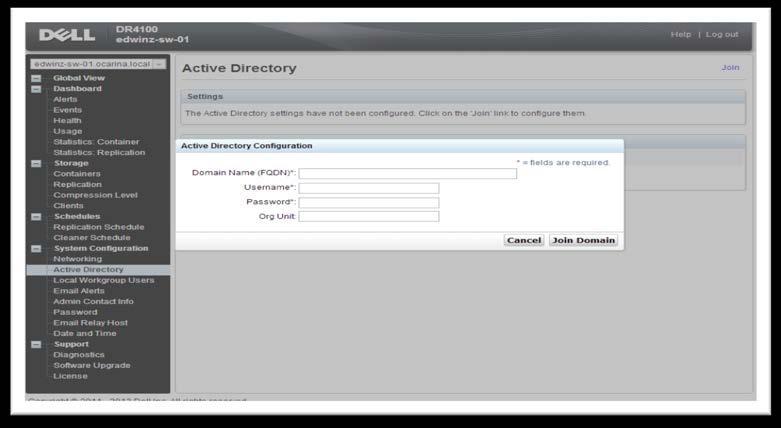 a. Select Active Directory from the left navigation
