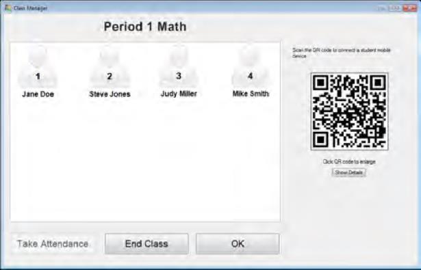 Then click on the QR code to enlarge the code, if needed, for the students.