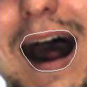 B lip2 in the closing operation result. Hence, the binary image B lip1 B lip2 can represent the whole lip region even in the case of mouth opening.