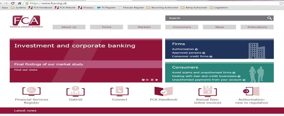 2. Logging in to your account 1) Navigate to the FCA website (www.