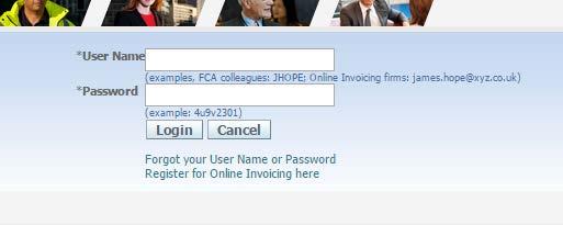 3. Re-setting your password 1) To re-set your password, click on the forgot your username or password link on the login page (https://gateway.fsa.gov.uk/onlineinvoicing).