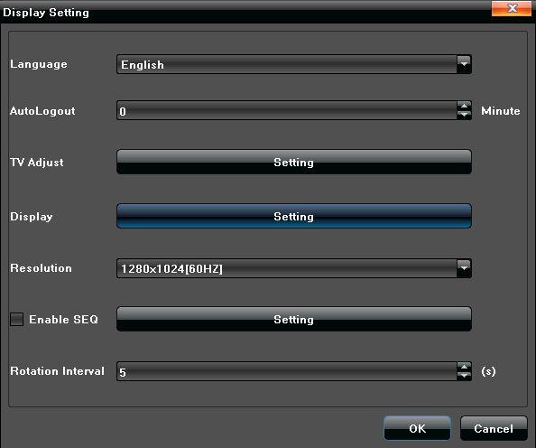 9. Screen Display Setting(click Display Setting on the main menu) Select Display Setting in the main menu, the following interface will pop-up 1)Language: Different kinds of languages for selection
