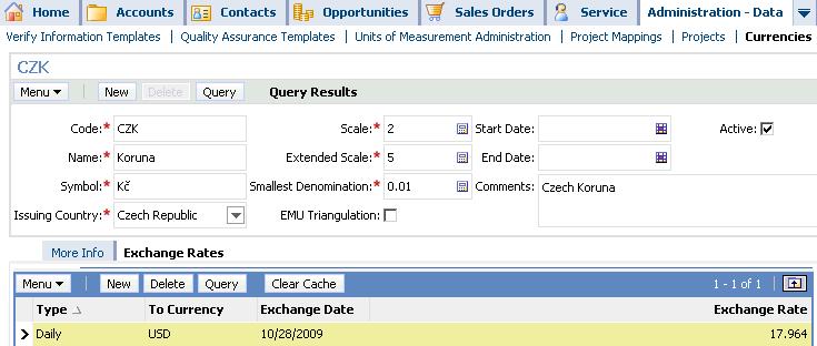 Administration - Data: Example Requirement and Solution (Currencies) Requirement: Expense reports must support purchases in many different currencies, and the total reimbursable amount must be
