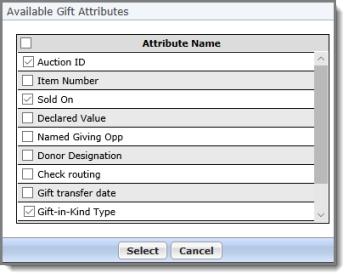 In the Include and Required columns, select which fields to display and which fields are required for donors.