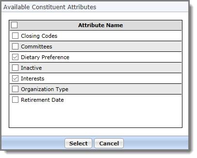 Note: For Constituent Attributes to be available on the form, ensure that Constituent Attributes are enabled in Administration, Sites & settings.