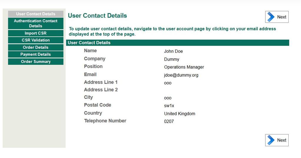 If they need to be corrected, click on your User email address (top right hand corner).