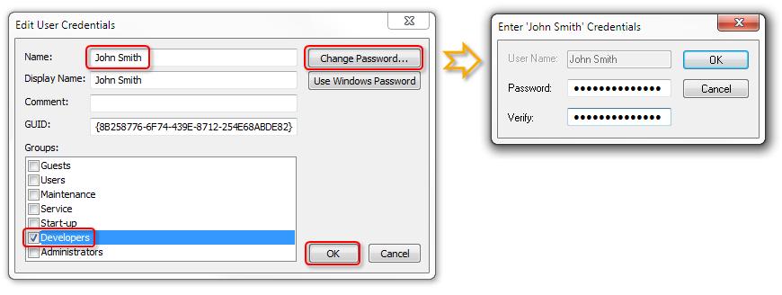 Protection of the OEM application software 6. Close the dialog with OK. ð The new user appears in the overview. 7. To edit an entry, select the user in the list and click Edit. 8.