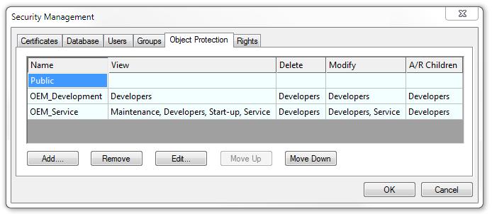 ð The Object Protection Level with the user rights is created in the system and displayed in the overview of the Object Protection tab in the Security Management console. 5.