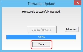 Figure: Firmware Update in Progress 4. Once the firmware is successfully updated, click Close.