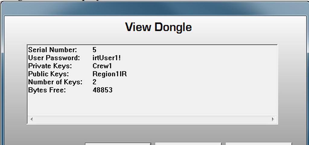 The dongle has the same password requirements as the Wi-Fi Module Access credentials. For this example, use irtadmin1! for the admin password and irtuser1! for the user password.