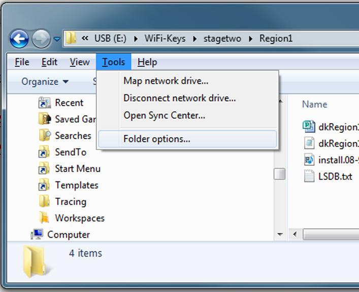 Wi-Fi Security Key Administration Paste the files in the Region1 folder in the stagetwo folder on the USB thumb drive into the LinkStart folder on the user PC.