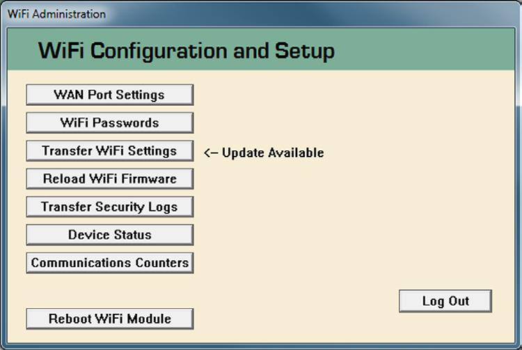 Select the Tools tab and click on the Wi-Fi Administration entry to open the Wi-Fi Administration screen.