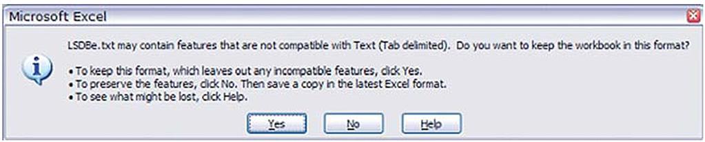 Excel File Examples Excel then warns of possible loss of features.
