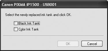 Resetting the Ink Counter When an ink tank is replaced, the ink counter must be reset. The low ink warning is only displayed properly if the ink counter is reset.