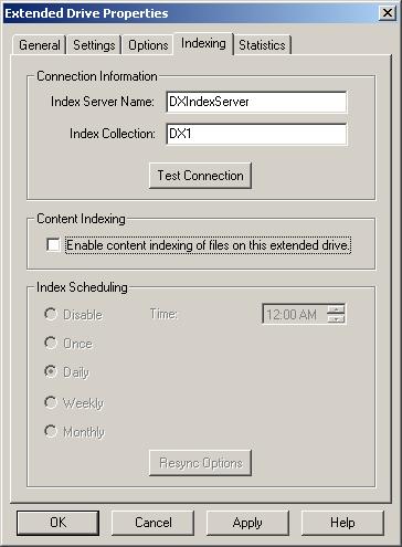 Indexing Files Disabling indexing If necessary, you can disable content indexing either for a single extended drive or for all extended drives that are submitting files to an ISE for indexing.