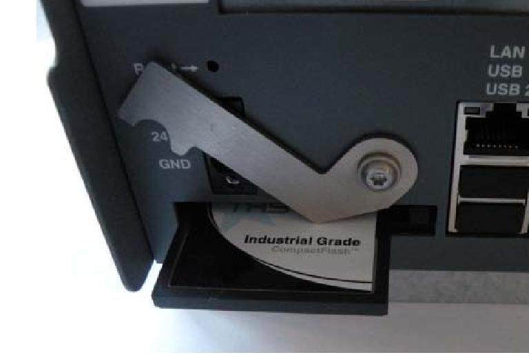 Only Industrial Grade CF cards shall be utilized to ensure correct function of the MNS Digital Gateway in the switchgear environment! The CF card slot is located on the MNS Digital Gateway front side.