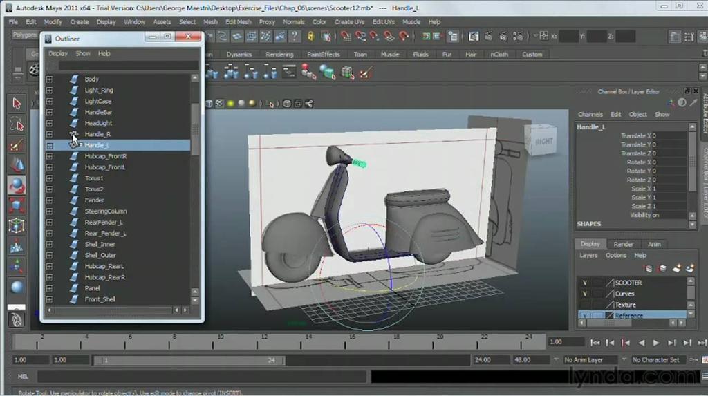 CAD Programs Working with the Outliner Provides one entry for every object in