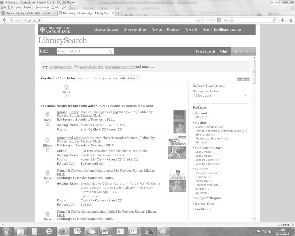 And when you find an article, or book or website, there s a new icon in the URL bar: There are lots of help guides, video demonstrations and FAQs on the Zotero website to
