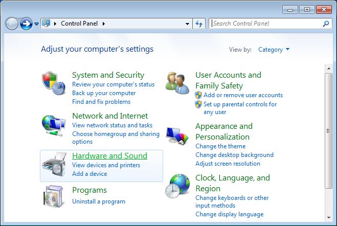 Windows 7 Figure 7.2-10: Starting the hardware and sound Figure 7.