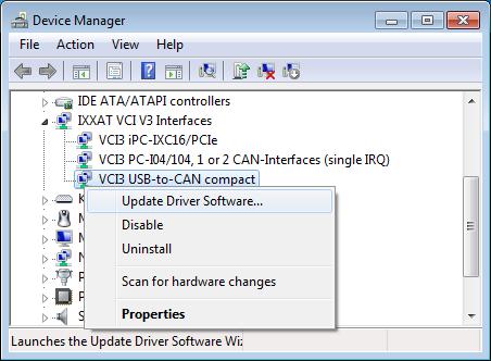 Windows 7 7.4 Changing between VCI_V2 and VCI_V3 driver The VCI_V3 can be used parallel to a VCI_V2 installation without any problems.