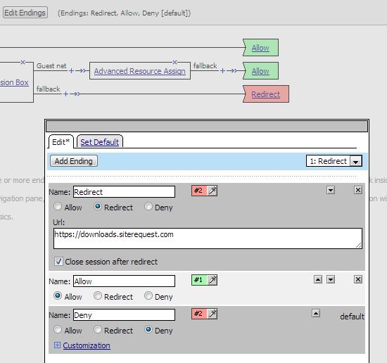 BIG-IP Access Policy Manager : Visual Policy Editor Figure 10: Redirect ending as the second option with configuration detail About the Email action An Email action can send email.