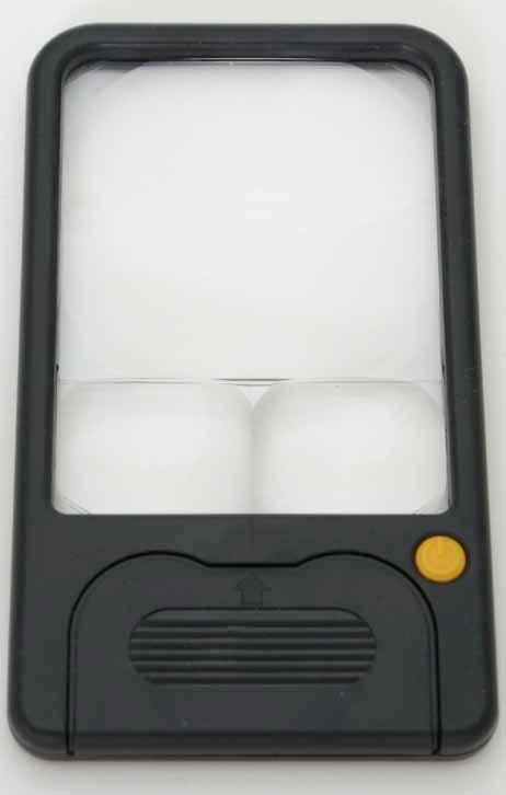 resin lens, with flat type LED light, pouch, in