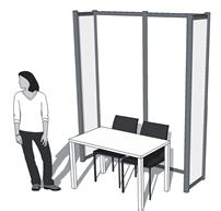 co-located with conference room The ready-made booths include: Partitioning 2.