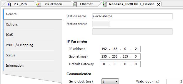 (4) Renesas_PROFINET_Device Double-click on "Renesas_PROFINET_Device (Renesas_PROFINET_Device)" in the "Device" tree to open the configuration window. Then, select the "General" tab.
