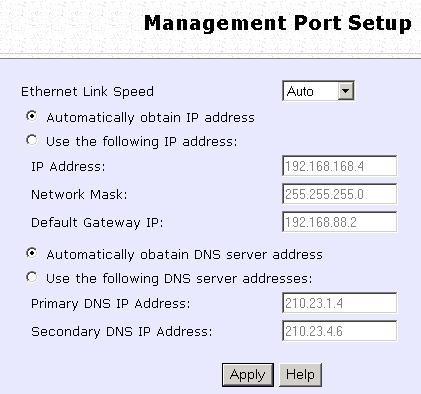 Step 1: Follow these steps to automatically obtain the IP address from DHCP server. Click on TCP/IP Settings from Management Setup from the CONFIGURATION menu.