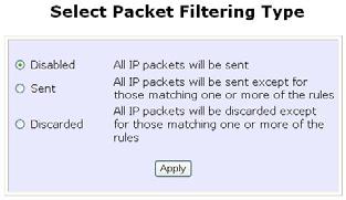 Configure Packet Filtering Step 1: Select Packet Filtering from the Security Configuration
