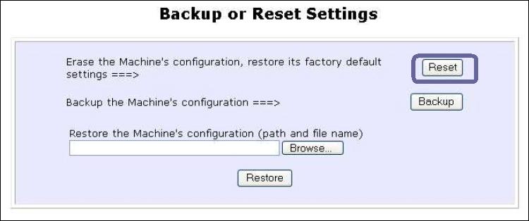 Backup or Reset the Settings You may choose to save the current configuration profile, create a backup of it on your hard disk, restore an earlier saved profile, or to reset the access point back to