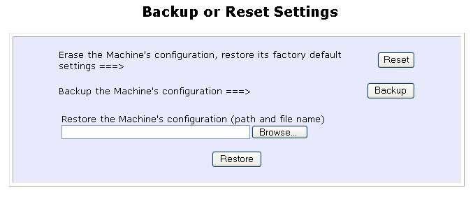 Backup your Settings Step 1: Select Backup or Reset Settings from
