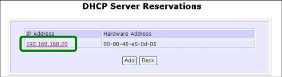 Delete DHCP Server Reservation Step 1: Select