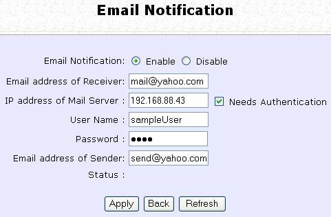 Step 3: Select to Enable Email Notification and enter the following details: Email address of Receiver: Email address of the receiver to whom the message would be sent.