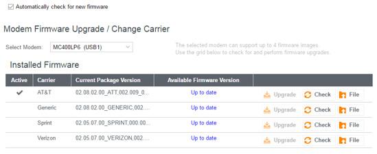 New modem firmware may be necessary to update the module due to carrier updates or defect resolution.