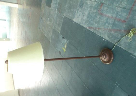 # 45 020100701000027 Lamp, floor Long beige lamp shade $350 # 46