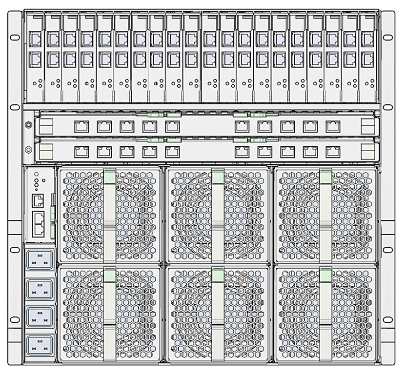 FIGURE 2-4 Rear View of Sun Blade Modular System Chassis PCIe ExpressModules