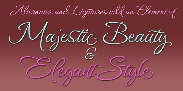 Alternates and Ligatures add an Element of Majestic Beauty Elegant & Style Samples Using TrueType Fonts Seen on the MyFonts.com web site.