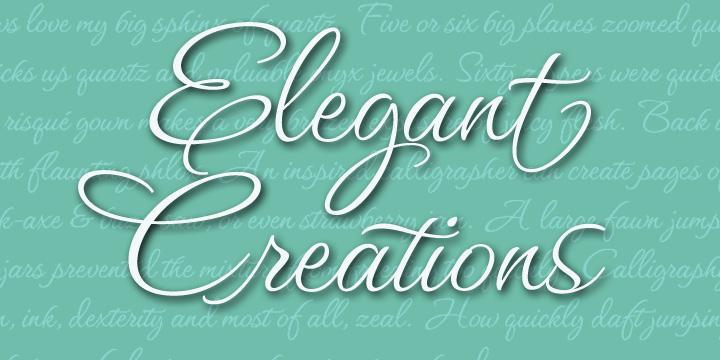 Elegant Creations Samples Using TrueType Fonts <cont> Also on the MyFonts.com web site.