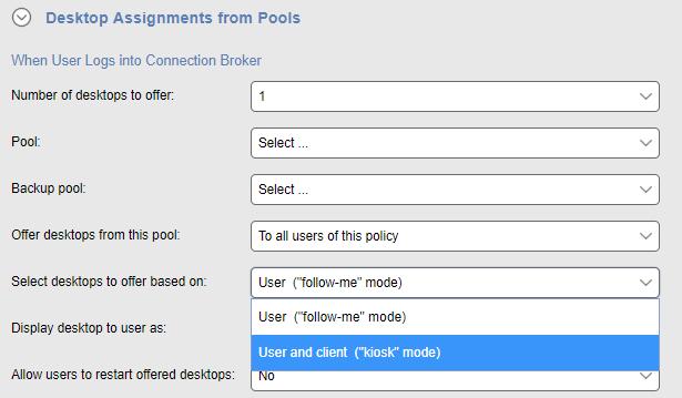 Leostream Connection Broker Administrator s Guide based on drop-down menu on the Edit Policy page, shown in the following figure.