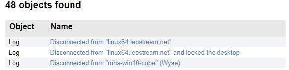 Leostream Connection Broker Administrator s Guide When searching the > System > Logs page, the notes field corresponds to the contents shown when you expand the show details link, shown below.