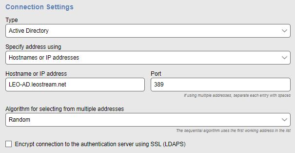 Leostream Connection Broker Administrator s Guide Adding Microsoft Active Directory Authentication Servers You can add an Active Directory authentication server, as follows: 1.