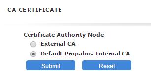 6. CA CERTIFICATE: Select to create a self-signed CA certificate 7.