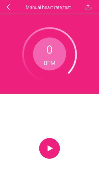 Bpm 10 seconds Bpm 30 seconds Bpm Message notification You can also test your Heart Rate through APP Heart Rate > Click + > Manual heart