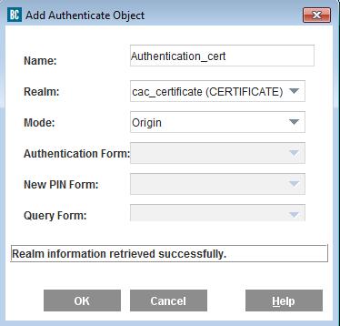 KCD Authentication on Reverse Proxy b. Name: Enter a name for the object, such as Authentication_cert. c.