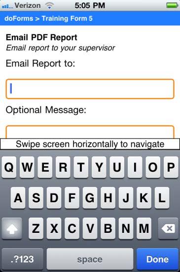 Email Report Emails the competed form as a PDF report to one or more recipients in addition to sending it to your doforms website.
