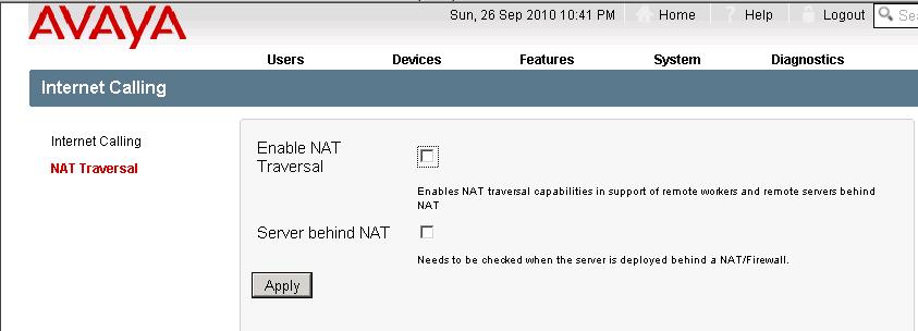 Disable the NAT Traversal by un-checking the Enable NAT Traversal check box.