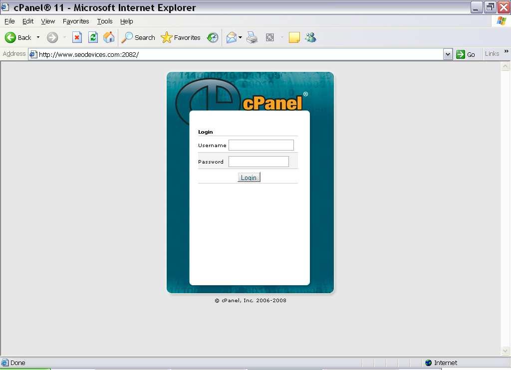 2. Creating a Database Step 1: Login to cpanel Login to your website control panel
